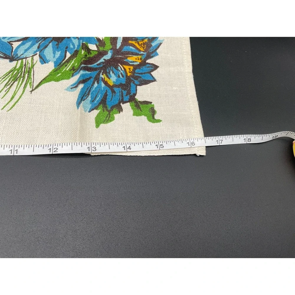 Retro Table Runner Blue Sunflowers Print 30